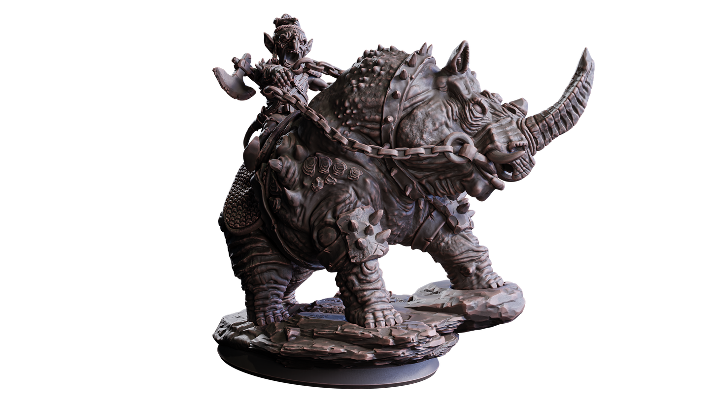 Rhino Mounted Goblin ( Enemy / Goblin )